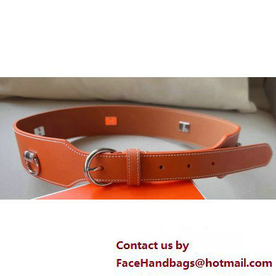 Hermes Width 4.5cm Heritage Anneaux 45 belt Brown/Silver