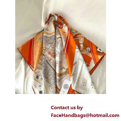 Hermes scarf 90x90cm in silk twill Top Quality 104 2024