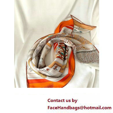 Hermes scarf 90x90cm in silk twill Top Quality 104 2024