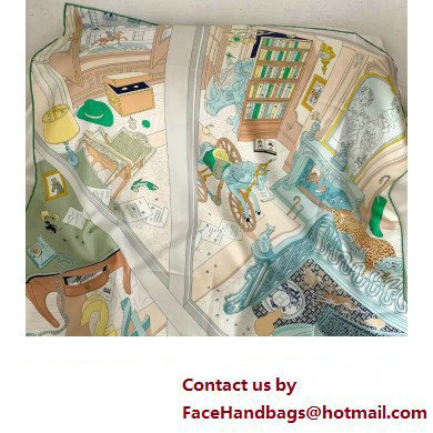 Hermes scarf 90x90cm in silk twill Top Quality 106 2024