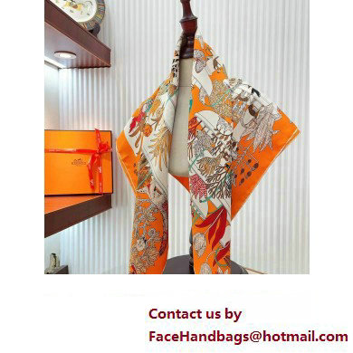 Hermes scarf 90x90cm in silk twill Top Quality 109 2024