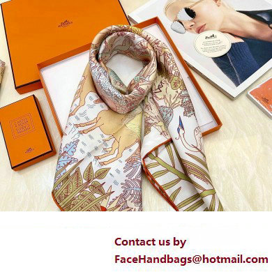 Hermes scarf 90x90cm in silk twill Top Quality 114 2024