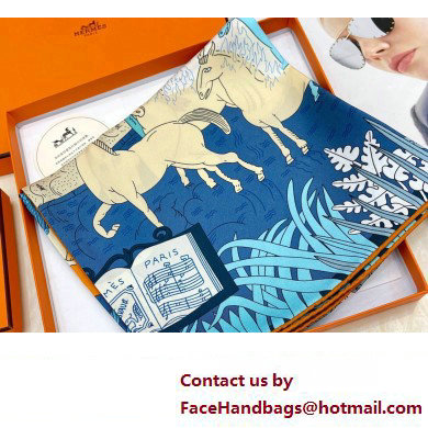 Hermes scarf 90x90cm in silk twill Top Quality 115 2024