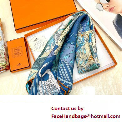 Hermes scarf 90x90cm in silk twill Top Quality 115 2024