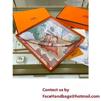 Hermes scarf 90x90cm in silk twill Top Quality 121 2024