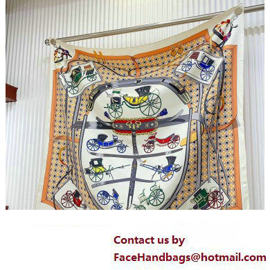 Hermes scarf 90x90cm in silk twill Top Quality 123 2024