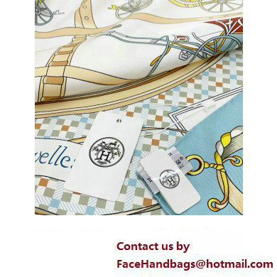 Hermes scarf 90x90cm in silk twill Top Quality 125 2024