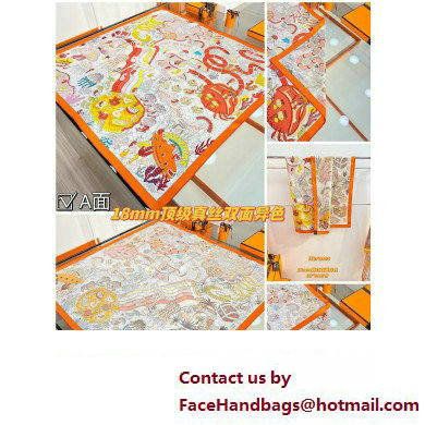 Hermes scarf 90x90cm in silk twill Top Quality 127 2024