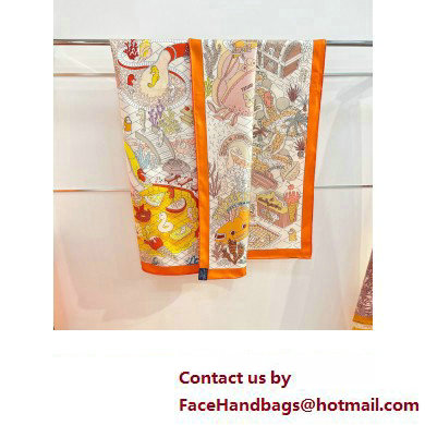 Hermes scarf 90x90cm in silk twill Top Quality 127 2024