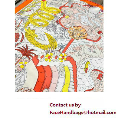 Hermes scarf 90x90cm in silk twill Top Quality 127 2024