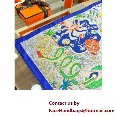 Hermes scarf 90x90cm in silk twill Top Quality 128 2024