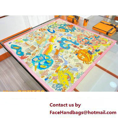 Hermes scarf 90x90cm in silk twill Top Quality 129 2024