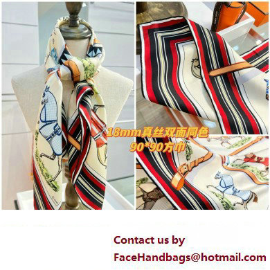 Hermes scarf 90x90cm in silk twill Top Quality 130 2024