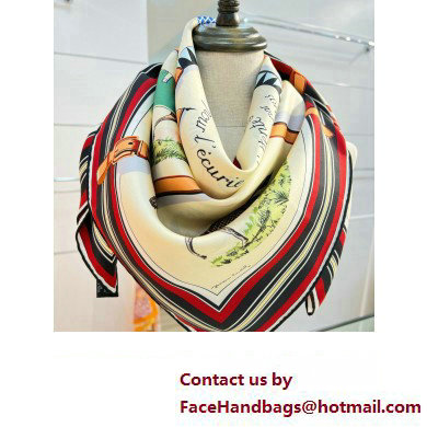 Hermes scarf 90x90cm in silk twill Top Quality 130 2024