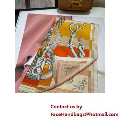 Hermes scarf 90x90cm in silk twill Top Quality 132 2024