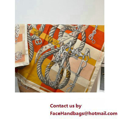 Hermes scarf 90x90cm in silk twill Top Quality 132 2024