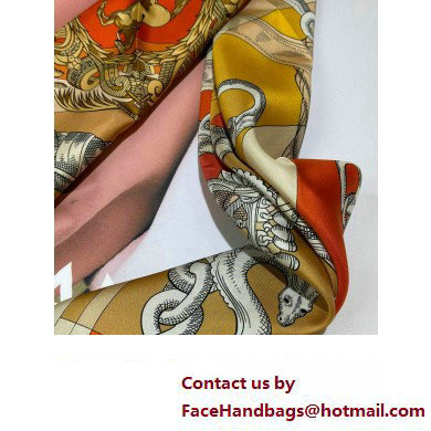 Hermes scarf 90x90cm in silk twill Top Quality 132 2024