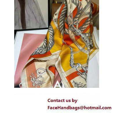 Hermes scarf 90x90cm in silk twill Top Quality 132 2024