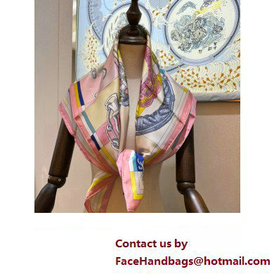 Hermes scarf 90x90cm in silk twill Top Quality 133 2024