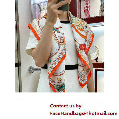 Hermes scarf 90x90cm in silk twill Top Quality 145 2024