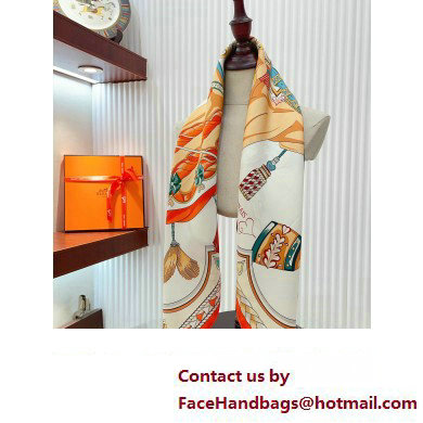 Hermes scarf 90x90cm in silk twill Top Quality 145 2024