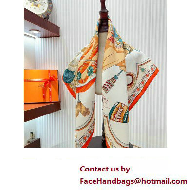 Hermes scarf 90x90cm in silk twill Top Quality 145 2024