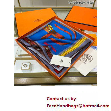 Hermes scarf 90x90cm in silk twill Top Quality 78 2024