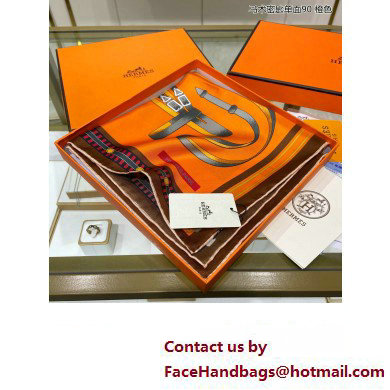 Hermes scarf 90x90cm in silk twill Top Quality 81 2024