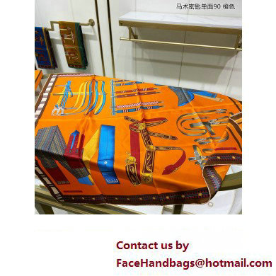 Hermes scarf 90x90cm in silk twill Top Quality 81 2024