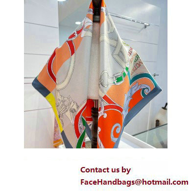 Hermes scarf 90x90cm in silk twill Top Quality 86 2024