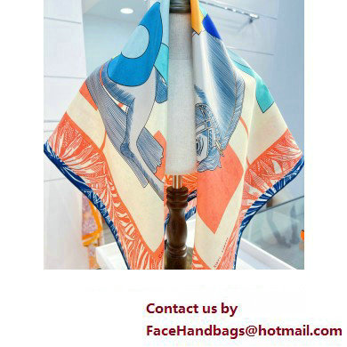 Hermes scarf 90x90cm in silk twill Top Quality 91 2024