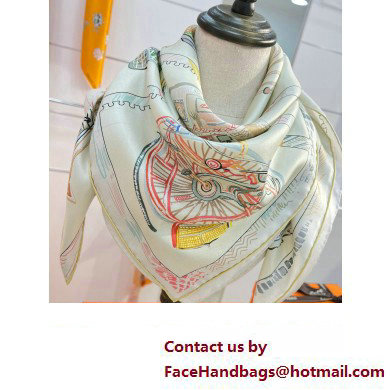 Hermes scarf 90x90cm in silk twill Top Quality 92 2024