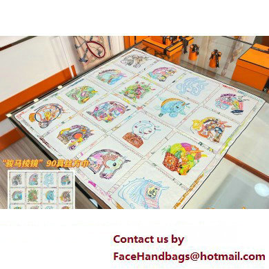 Hermes scarf 90x90cm in silk twill Top Quality 94 2024