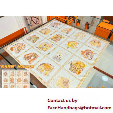 Hermes scarf 90x90cm in silk twill Top Quality 95 2024