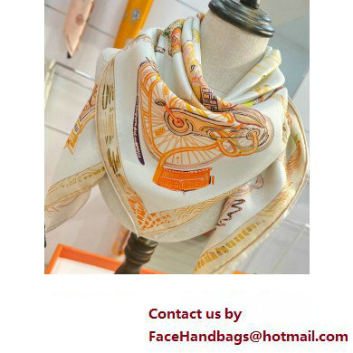 Hermes scarf 90x90cm in silk twill Top Quality 95 2024