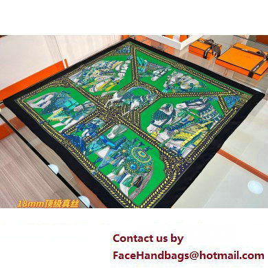 Hermes scarf 90x90cm in silk twill Top Quality 98 2024