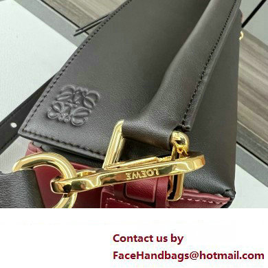 LOEWE Small Puzzle bag in classic calfskin Chocolate/Burgundy 2024