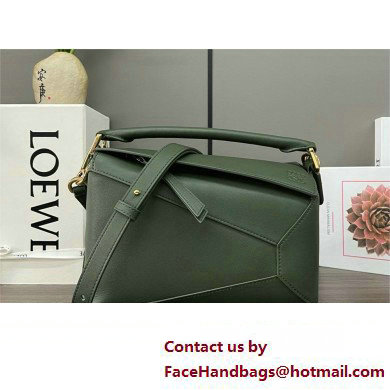 LOEWE Small Puzzle bag in classic calfskin bottle green 2024 - Click Image to Close