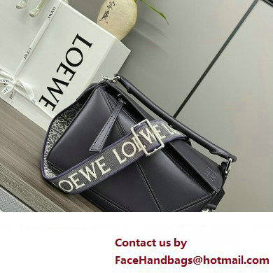 LOEWE Small Puzzle bag in satin calfskin dark purple 2024