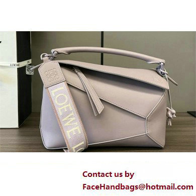 LOEWE Small Puzzle bag in satin calfskin lavender 2024