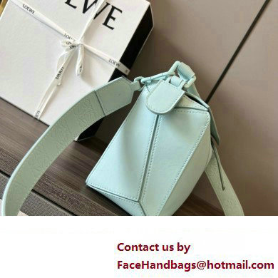 LOEWE Small Puzzle bag in satin calfskin sky blue 2024 - Click Image to Close