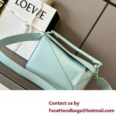 LOEWE Small Puzzle bag in satin calfskin sky blue 2024