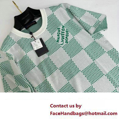 LOUIS VUITTON Damier Knitted Short-Sleeved Crewneck 1AFIX4 2024