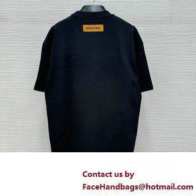 LOUIS VUITTON Embroidered Signature Cotton T-Shirt BLACK 2024