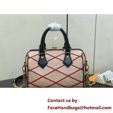 LOUIS VUITTON MALLETAGE LEATHER Speedy Bandouliere 20 M24261 Beige/Red 2024