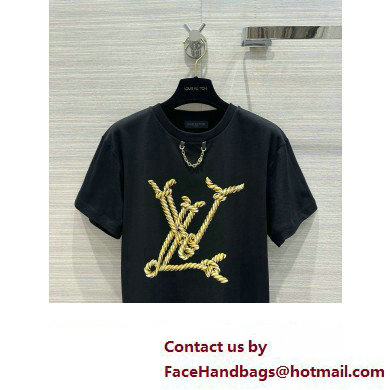 LOUIS VUITTON Nautical LV T-Shirt 1AFMZ4 BLACK 2024