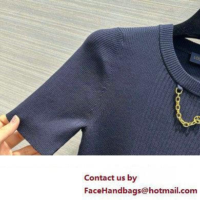 LOUIS VUITTON Ribbed Knit Top 1AFFRR NAVY BLUE 2024