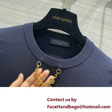 LOUIS VUITTON Ribbed Knit Top 1AFFRR NAVY BLUE 2024