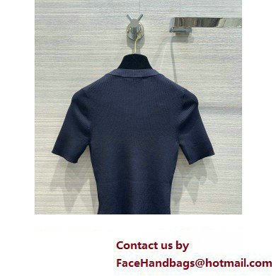 LOUIS VUITTON Ribbed Knit Top 1AFFRR NAVY BLUE 2024