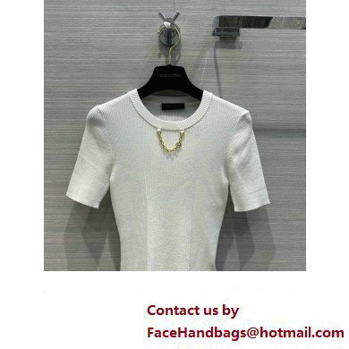 LOUIS VUITTON Ribbed Knit Top 1AFFRR WHITE 2024